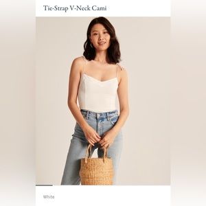 Abercrombie & Fitch Tie Strap V-Neck Cami, Size Medium